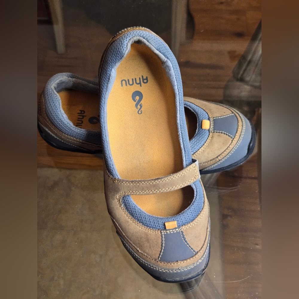Ahnu Blue and Tan Women's Casual Shoes Sz 6